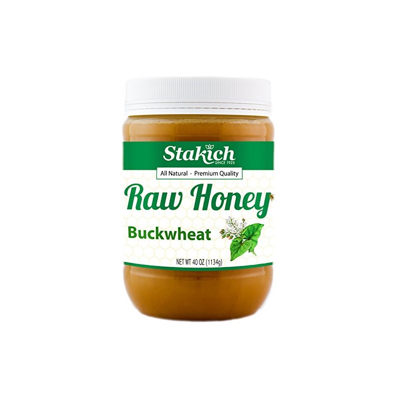 Stakich Buckwheat Antioxidant Raw Honey - Pure, Unprocessed, Unheated, Kosher