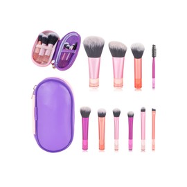 Travel Makeup Brush Set, 10 Pcs Easy-taken Travel Mini Cosmetic Brushes Kit, Complete Function Makeup Tools For Foundation, Blush, Contour, Eyeshadow, Powder (Colorful)