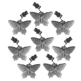 ToCi 8 Piece Metal Tablecloth Weights Butterfly in Shiny Silver Table Cloth Clips Set