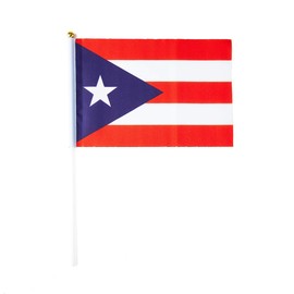 Puerto Rico Flag Puerto Rican Flag, Small Mini Handheld Puerto Rico Flags on Stick, Ideal for Party Parades Sports Events Patriotic Festival Decorations