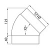 Elbow 45° Ventilation Pipe ABS Round Pipe Diameter 125 Exhaust