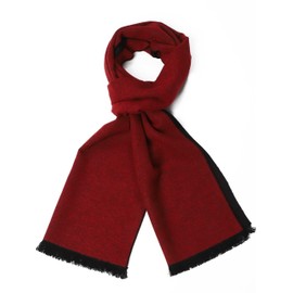 soul young Long Cotton Scarf for Men - Warm Fringe Plaid Scarves With Luxurious Gift Box(Black & Red)