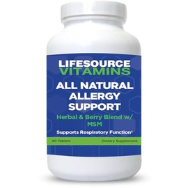 LifeSource Vitamins All Natural Allergy Support - Seasonal and Perennial Pollen, House Dust, Molds, Pet Dander, and Chemical Pollutants - 90 Count