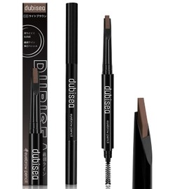 dubisea Eyebrow Pencil Ultra-Fine 0.1mm, Smudge-Proof Eyebrow Pencil with Eyebrow Brush, Eyebrows, Refillable Type, Waterproof, Brush Included, 0.4 Gram (x 1) (03 Light Brown, 1 Piece)