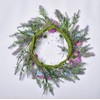 LSKYTOP Artificial Lavender Wreath 15" with Daisy Flower and Butterfly