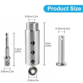 Trailer Jack Drill Adapter,1 Inch Drive Shaft Compatible,Stainless Steel ez Crank Jack Adapter with 1/2 Inch Socket Bit,Heavy Duty Turbo Jack Adapter for RV,Campers and Dump Trailers