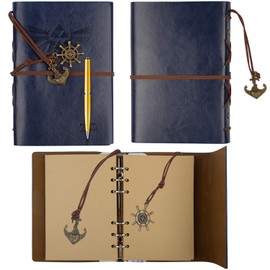 ONE250 Legend of Zelda Journal, diario de escritura, diario de viaje, cuaderno de 7.2 x 5.1, cuaderno de escritores, cuaderno de bocetos recargable, caja fuerte para pluma estilográfica (azul marino)