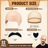 24 Pcs Bald Cap with Mustache Bald Wig Cap Halloween