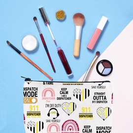 Gzrlyf 911 Dispatcher Makeup Bag Emergency Dispatcher Gift 911 Director Thank You Retirement Gift Cosmetic Bag Case (some DISPATCHERS)