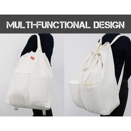 2 Pcs Canvas Laundry Bags with Carrying Handles & Drawstring Closure, Machine-washable Laundry Lining Bags for Laundry Hamper or Baskets