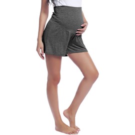 Joyaria Ladies Comfy Maternity Active Pants Over Bump Pregnancy(Dark Grey,XL)