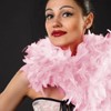 QIBZI Boas Decorative Feather Strips, Rose Red Turkey Feather Strips,