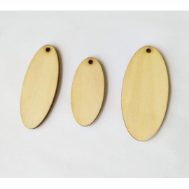 30PCS Oval Unfinished Wood Blank, Wood Jewelry Blanks,Wooden Earrings Blank,Ellipse Laser Cut Earrings Blanks,Teardrop Earrings (Mix Sizes)