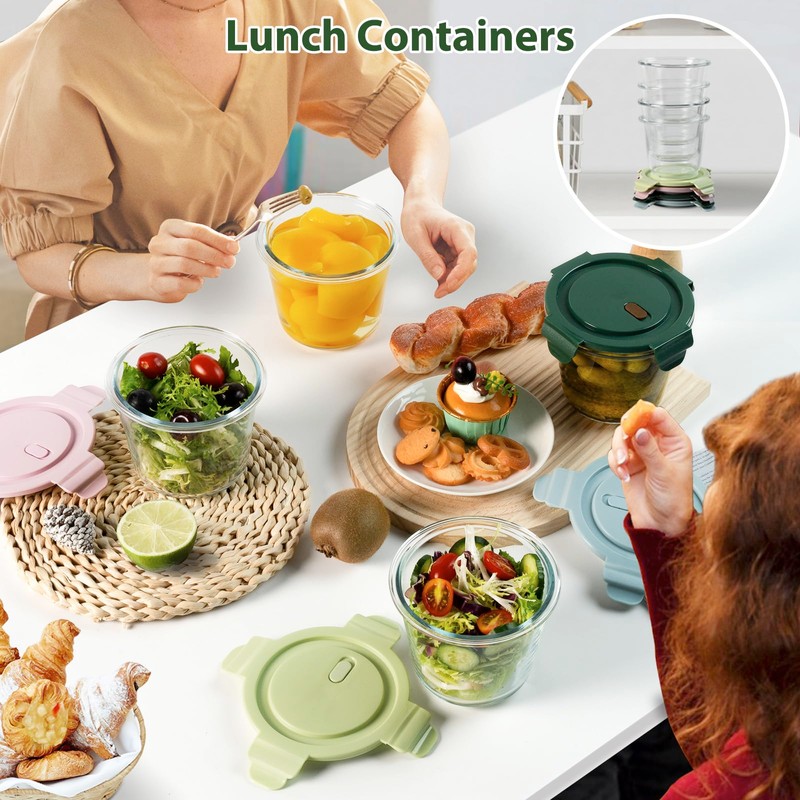 3Cup/23oz Glass Meal Prep Containers with Vented Lids Food Storage,