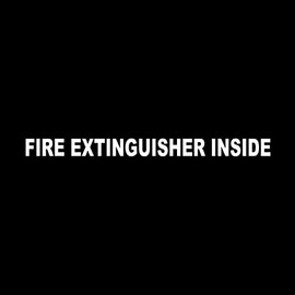 Wild Dingos LLC Fire Extinguisher Inside 1x12 Trucking Business Vinyl Decal Sticker White