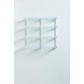 Rubbermaid 36" Pantry Organization Shelf System Direct Wall Mount 4 Shelves and Mounting Hardware Kit Included White Wire Shelving System for Home/Pantry/Closet