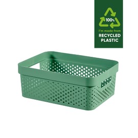 Curver Infinity Dots Set of 3 100% Recycled Medium Storage Baskets 11 Litres - Green