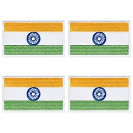 4Pcs India Indian Flag Patches, Hook and Loop Embroidered Armband Flag Tactical Patches for Backpacks Hat Clothing Jackets.