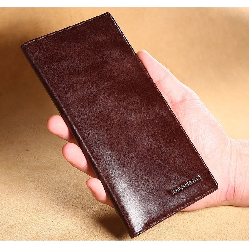 MANBANG Genuine Italian Leather Handbag Organizer Card Case Long Bifold