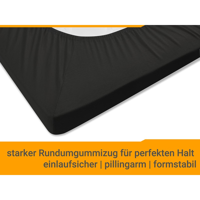 npluseins 1598.2327 Fitted Sheet for Toppers, 100% Cotton, Approx. 180-200