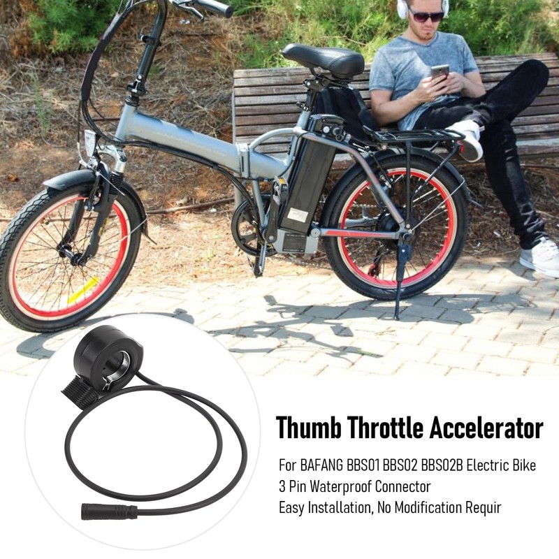 130X Electric Bike Throttle Accelerator, 3 Pin Waterproof Connector Thumb
