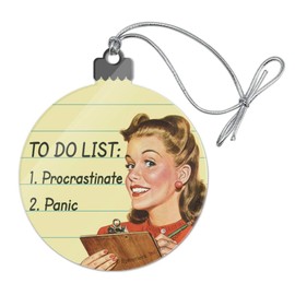 GRAPHICS & MORE to Do List Procrastinate Panic Funny Humor Acrylic Christmas Tree Holiday Ornament