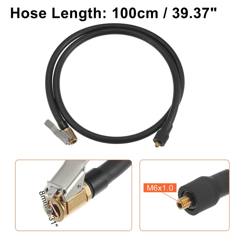 QUARKZMAN Car Motorcycle Tyre Inflator Extension Hose 100 cm 39.37