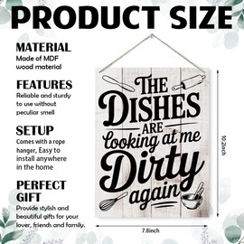 Funny Kitchen Decor, Rustic Hanging Wood Sign, Country Style Home Decor, Wall Decors Art, Dining Room Decors, Housewarming Gift, The Dishes are Looking at Me Dirty Again Sign