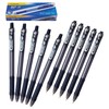 Retractable Ballpoint Pens, BLACK, Pack of 10, Fine Point (0.7mm),