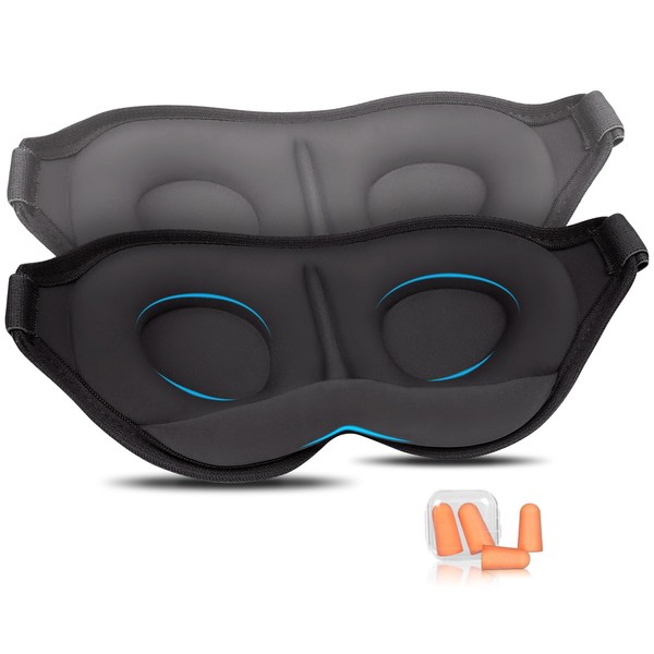 Masque de Nuit, 2 Masque de Sommeil 3D Doux et Confortables, Convient à Divers Scénarios et Apporte à Chacun un Sommeil Paisible Adapté Aux Hommes et Aux Femmes (N&G)