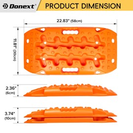 Donext Recovery Traction Boards, Offroad Tracks Board, Traction Tire Ladder, 4WD Traction Mats for Sand, Mud & Snow (23in-Orange)