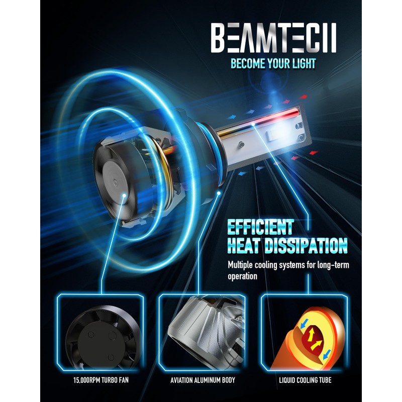 BEAMTECH 9006 Bulb, Fit For 1987-2005 LeSabre, 1999-2004 S10, 1996-2023