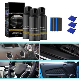 3Packs Plastic Refreshing, Car Plastic Plating Refurbishing Agent, Plastic Revitalizing Coating Agent Nano Plastic Refreshing Coating, Automotive Interior Cleaning Agent Quick Restorer
