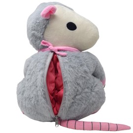 Steady Hands Possum Plush Bag Opossum Zippered Pouch Interchangeable Straps - Style: Back Zipper