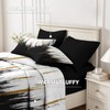 Nesker Comforter Set Queen Size, Black Gold White 7 Pcs
