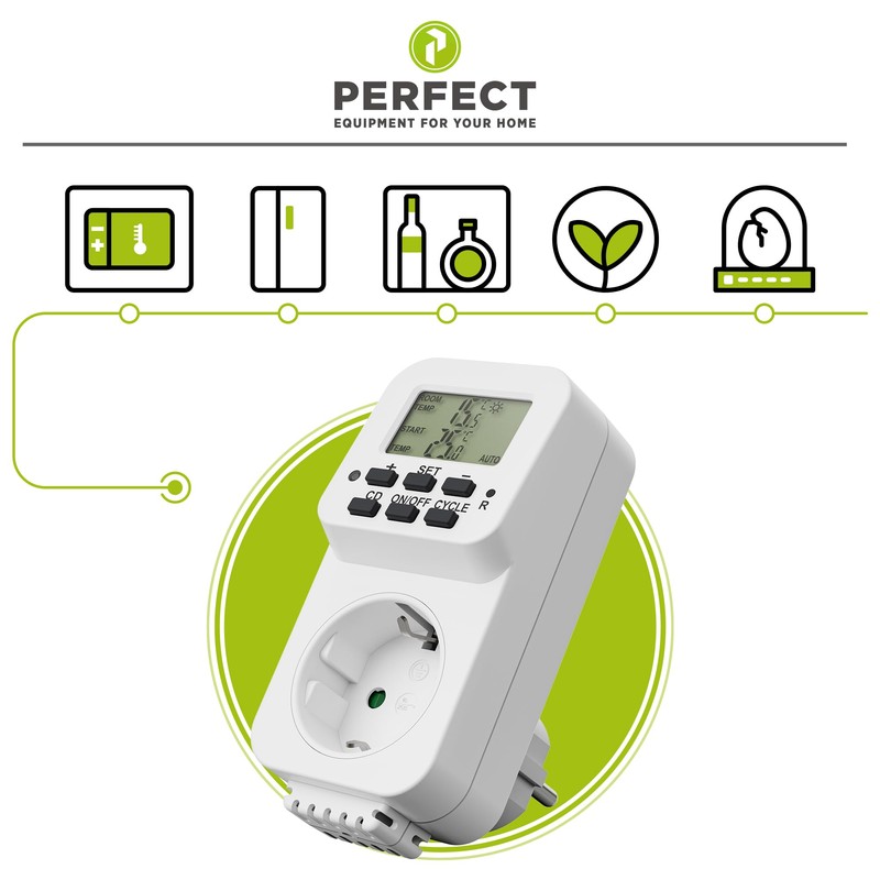 Perfect Thermostat Socket, Temperature Controller 230 V, Socket Thermostat, Temperature
