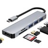Hub USB C 6 en1, Adaptador Multipuerto USB C para