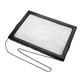 Foldable Ultrathin A4 Full Page Magnifying Glass with 3X Magnifier 4 LED Lights for Reading