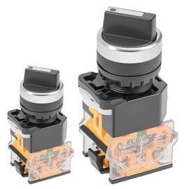 Momentary 3 Positions Rotary Selector Switch 10A 380V 22mm Mounting Hole Select Switch LA38-11/20
