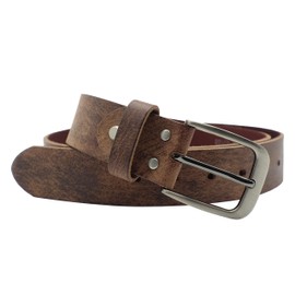 NK Belt GmbH #HB-02 Handmade Men's Leather Belt Made in Germany Brown Buffalo Leather Suit Jeans Belt 38 mm, brown