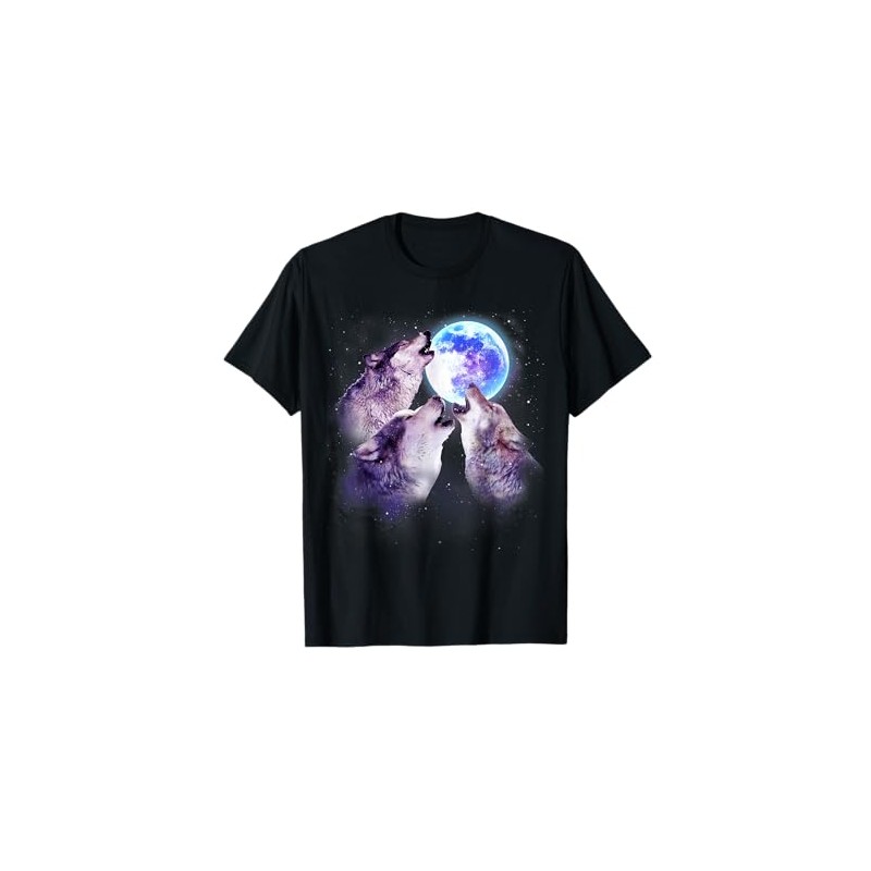 Three Grey Wolf Howling At The Moon 3 Wolves Space