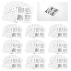 Pack of 100 Disposable Shower Drain Hair Catchers, Disposable Hair Catcher Stickers for Drain, Floor Drain Sticker, Hair Strainer Shower Sticker, Shower Drain Hair Catcher Net Sticker, for Kitchen