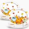 50PCS Fall Oval Paper Plates Large 11” Disposable Autumn Party
