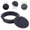 8 Pack 80mm Plastic Desk Cable Grommets, Black Wire Organizer