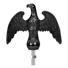 NQ Flag Pole Eagle Topper Ornament, Aluminum Alloy Eagle Finial for 20'/25'/30' Telescopic/Sectional Flagpole（Black,7inch）