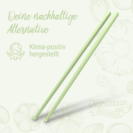 elastoREuse - Chopsticks Dishwasher Safe Made of BPA Free Plastic in Set of 2 - Chopsticks to Go 25 cm for Asian Food such as Sushi, Dumplings, Fried Rice etc. - Chopsticks for Eating (Green)