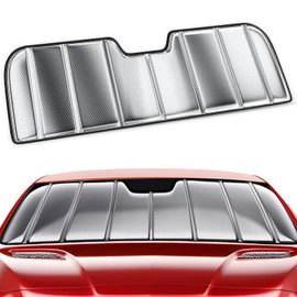 Windshield Sun Shade for 2018-2025 Jeep Wrangler, 2020-2025 Jeep Gladiator, Foldable Front Window Shade with 3-Layer Reflective Material to Keep Car Cool