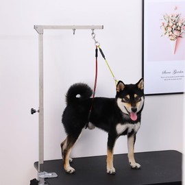 Pet Grooming Loop for Dogs - Fits Most No Sit Haunch Holder Pet Grooming Tubs and Tables Sturdy Steel Wire Rope(3 Packs) (Two Hooks(Black)+No Sit Haunch Holder)