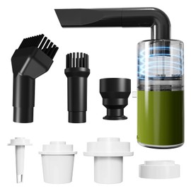 Small Versatile Electric Air Pump for Inflation, Deflation, Vacuum Storage Bags, Portable Cordless Handheld Vacuum Cleaner, Rechargeable Air Duster for Crevices, Narrow Area, Camping Light- Army Green