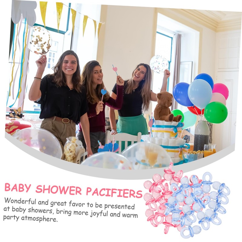 LIFKOME 100Pcs Acrylic Mini Pacifiers for Shower Decorations Shower Favors